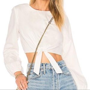 Jenna Tie Front Shirt in White